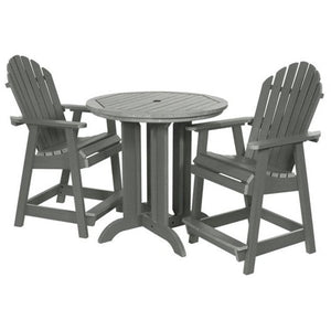The Sequoia Professional Commercial Grade 3 Pc Muskoka Adirondack Bistro Dining Set in Counter Height with 36” Table Dining Set