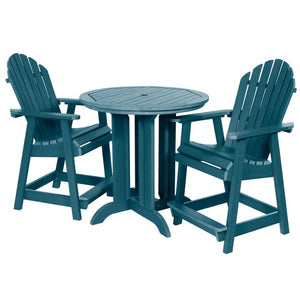 The Sequoia Professional Commercial Grade 3 Pc Muskoka Adirondack Bistro Dining Set in Counter Height with 36” Table Dining Set