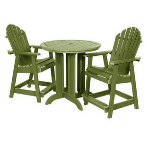 The Sequoia Professional Commercial Grade 3 Pc Muskoka Adirondack Bistro Dining Set in Counter Height with 36” Table Dining Set