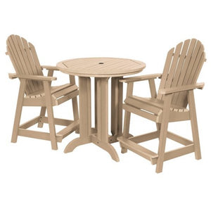 The Sequoia Professional Commercial Grade 3 Pc Muskoka Adirondack Bistro Dining Set in Counter Height with 36” Table Dining Set