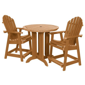 The Sequoia Professional Commercial Grade 3 Pc Muskoka Adirondack Bistro Dining Set in Counter Height with 36” Table Dining Set