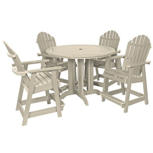 The Sequoia Professional Commercial Grade 5 Pc Muskoka Adirondack Dining Set in Counter Height with 48” Table Dining Set
