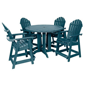 The Sequoia Professional Commercial Grade 5 Pc Muskoka Adirondack Dining Set in Counter Height with 48” Table Dining Set