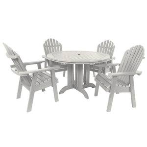 The Sequoia Professional Commercial Grade 5 Pc Muskoka Adirondack Dining Set with 48” Table