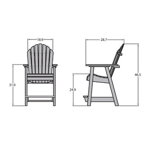 The Sequoia Professional Commercial Grade Muskoka Adirondack Deck Dining Chair in Counter Height