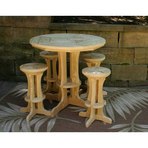 Treated Pine Star Design Pub Stool Stool