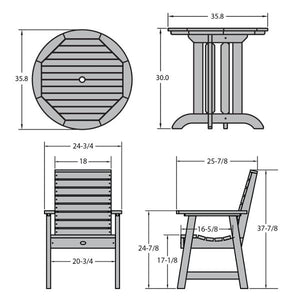 Weatherly 3pc Round Dining Height Table Set Dining Table