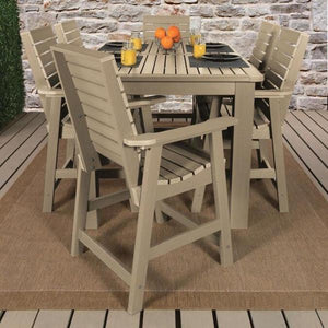 Weatherly 7pc Rectangular Counter Height Outdoor Dining Table and Chair Set Dining Set