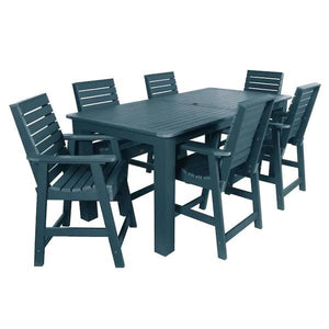 Weatherly 7pc Rectangular Counter Height Outdoor Dining Table and Chair Set Dining Set