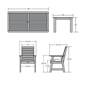Weatherly 7pc Rectangular Outdoor Dining Set Dining Set