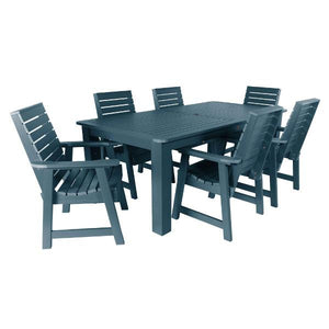 Weatherly 7pc Rectangular Outdoor Dining Set Dining Set 84" x 42" / Nantucket Blue