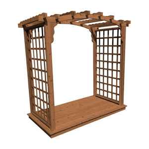 Western Red Cedar Cambridge Arbor & Deck Porch Swing Stand 6ft / Oak Stain