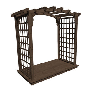 Western Red Cedar Cambridge Arbor & Deck Porch Swing Stand 6ft / Walnut Stain