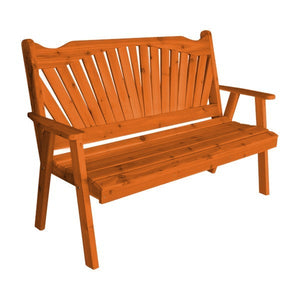 Western Red Cedar Fanback Garden Bench Garden Bench 5ft / Redwood Stain