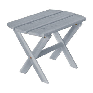 Western Red Cedar Folding Oval End Table Outdoor Table Gray Stain