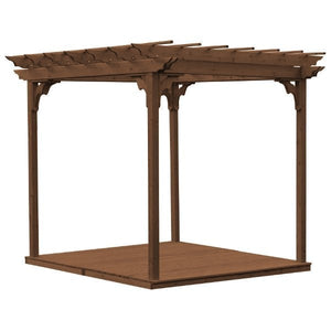 Western Red Cedar Pergola with Deck & Swing Hangers Pergola 8'x8' / Mushroom Stain