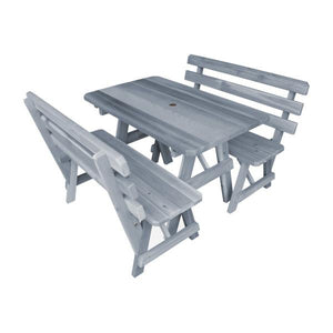 Western Red Cedar Picnic Table with 2 Backed Benches Picnic Table