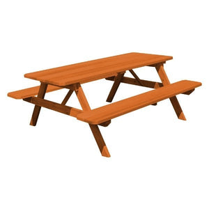 Western Red Cedar Picnic Table with Attached Benches Picnic Table