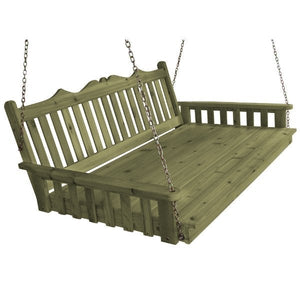 Western Red Cedar Royal English Garden Swingbed Porch Swing Bed 6ft / Linden Leaf Stain