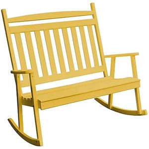 Yellow Pine Double Classic Porch Rocker - The Charming Bench Company