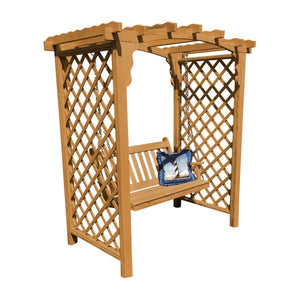 Yellow Pine Jamesport Arbor & Swing Porch Swing 5ft / Oak Stain