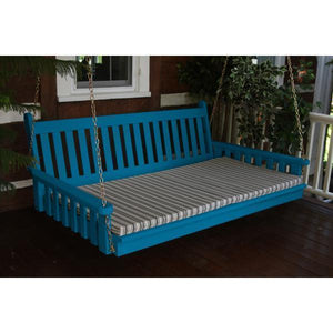 Yellow Pine Traditional English Swing Bed Size 6ft Porch Swing Bed