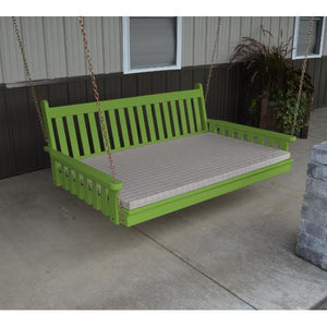 Yellow Pine Traditional English Swing Bed Size 6ft Porch Swing Bed