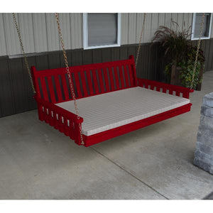 Yellow Pine Traditional English Swing Bed Size 6ft Porch Swing Bed