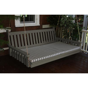 Yellow Pine Traditional English Swing Bed Size 6ft Porch Swing Bed