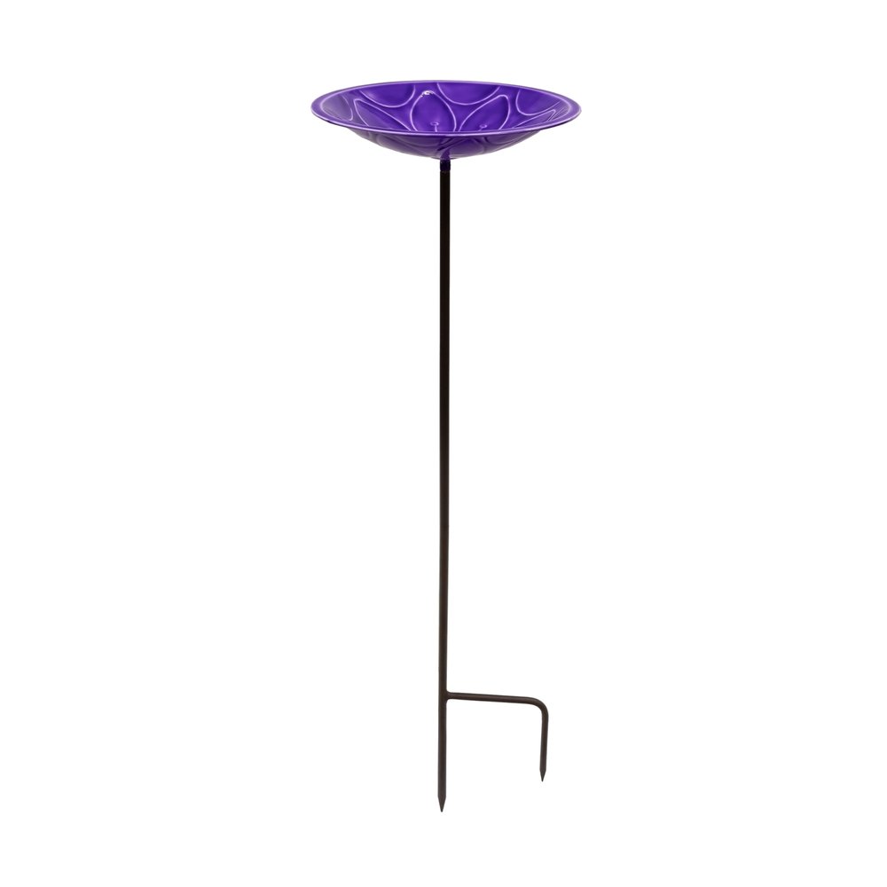 12" Lolly Embossed Birdbaths with Garden Stake Birdbath
