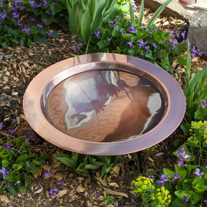 Hammered Copper Birdbath for 4x4 Post by Achla Designs Achla Designs