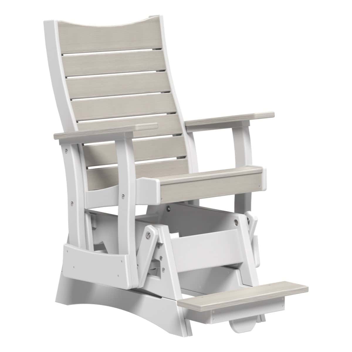 2' Contour Balcony Glider Porch Swing Birch &amp; White