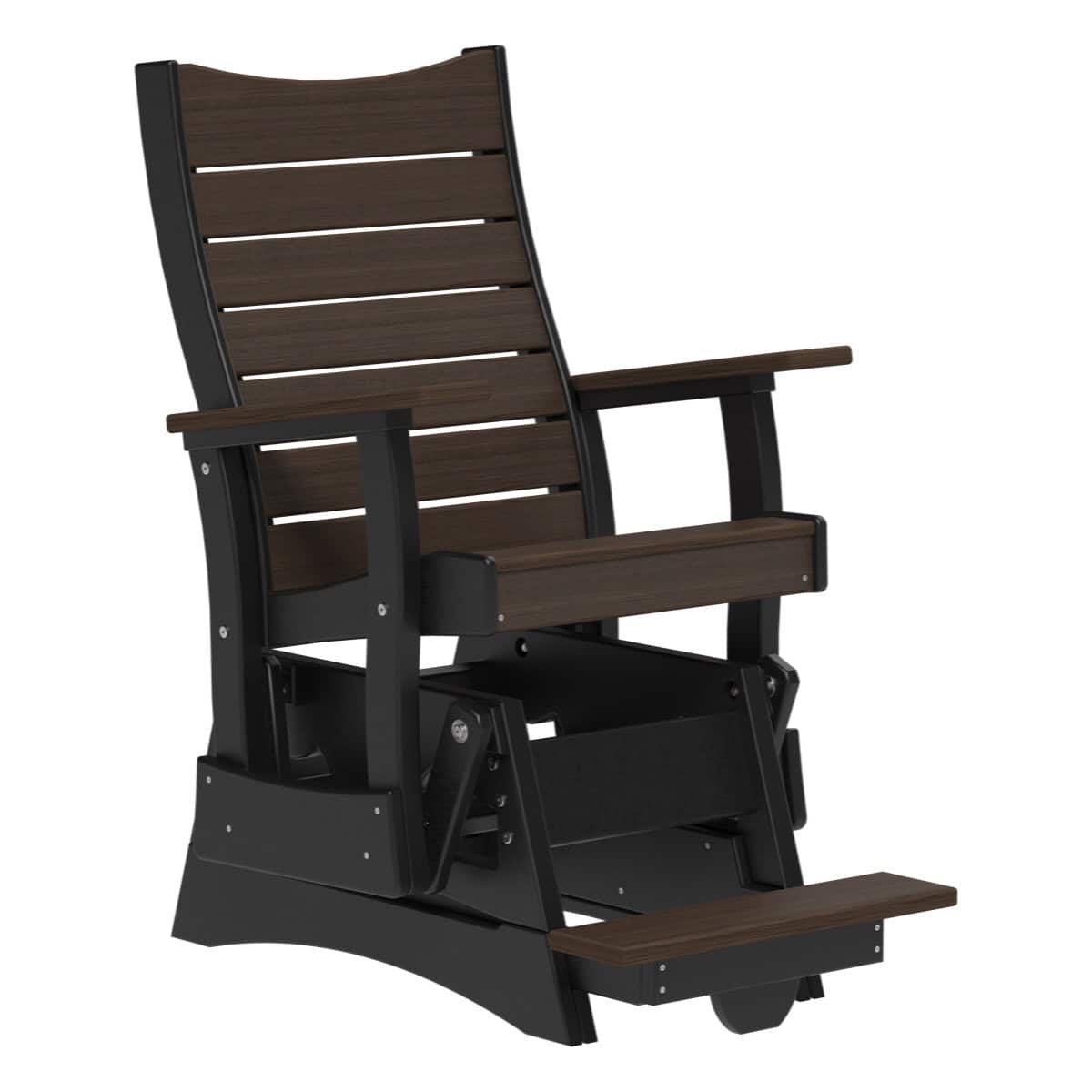 2' Contour Balcony Glider Porch Swing Brazilian Walnut &amp; Black