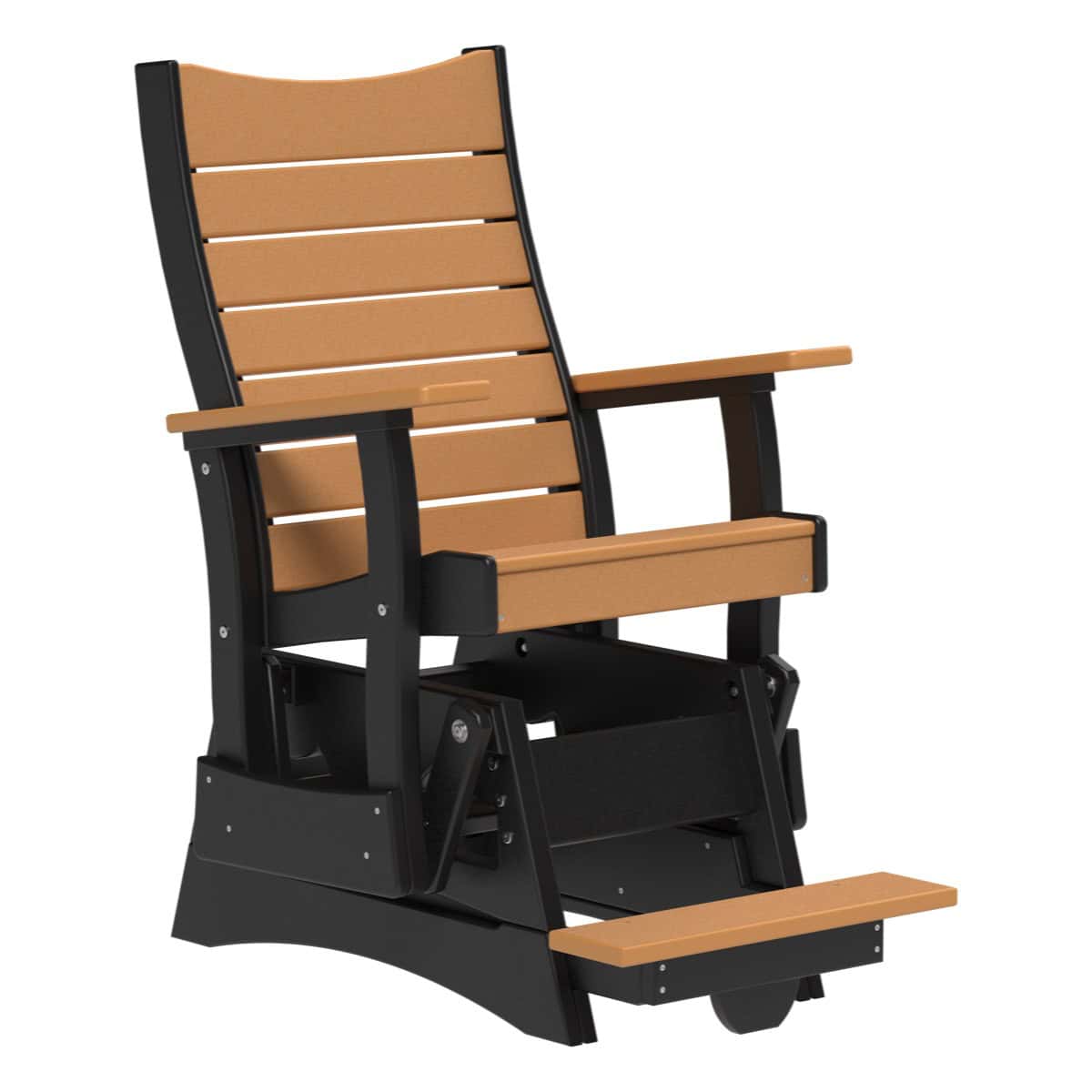 2' Contour Balcony Glider Porch Swing Cedar &amp; Black
