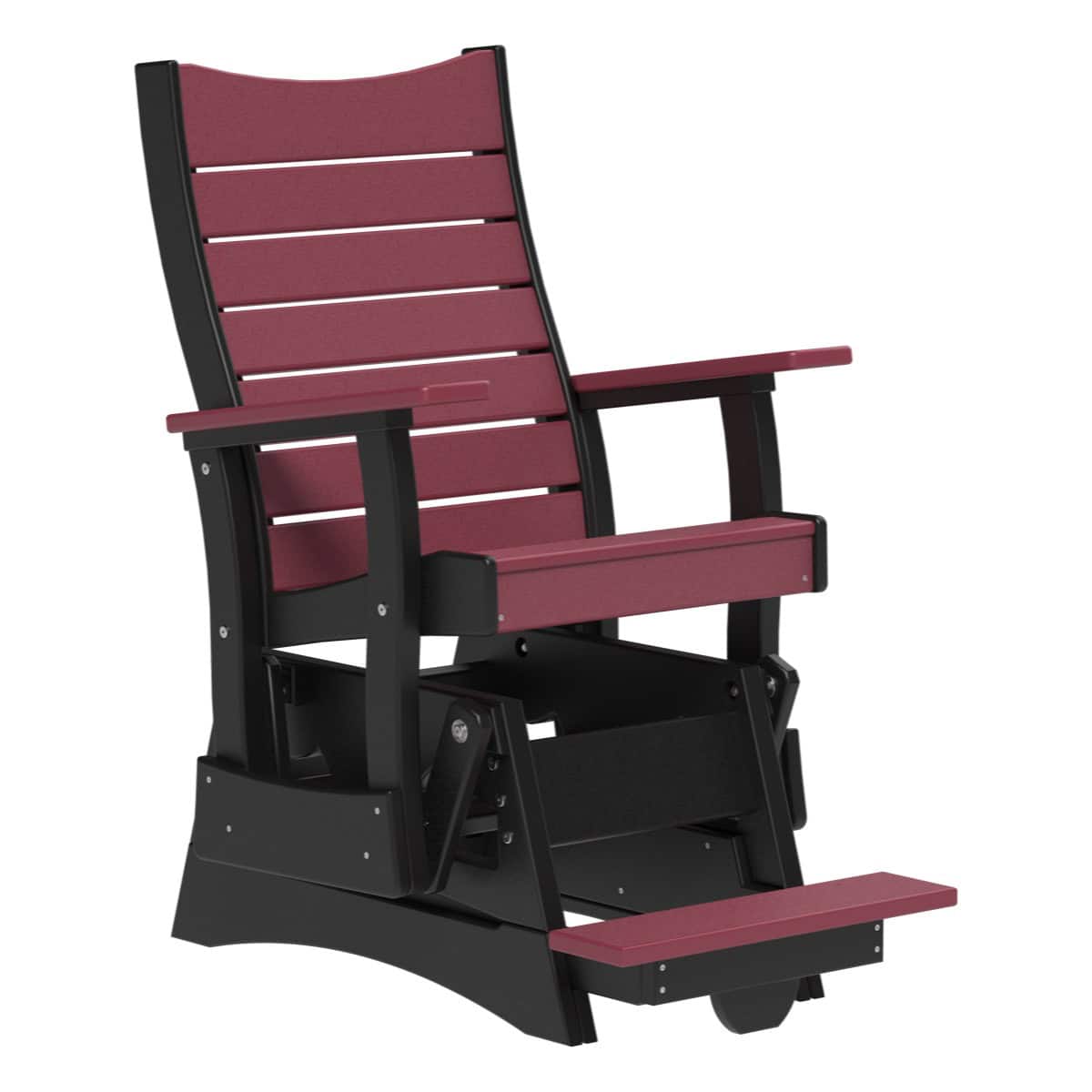 2' Contour Balcony Glider Porch Swing Cherrywood &amp; Black