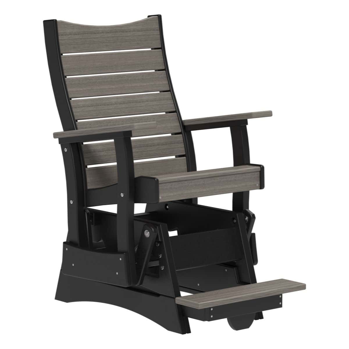 2' Contour Balcony Glider Porch Swing Coastal Gray &amp; Black