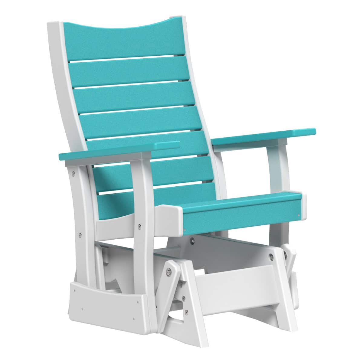 2' Contour Glider Porch Swing Aruba Blue &amp; White