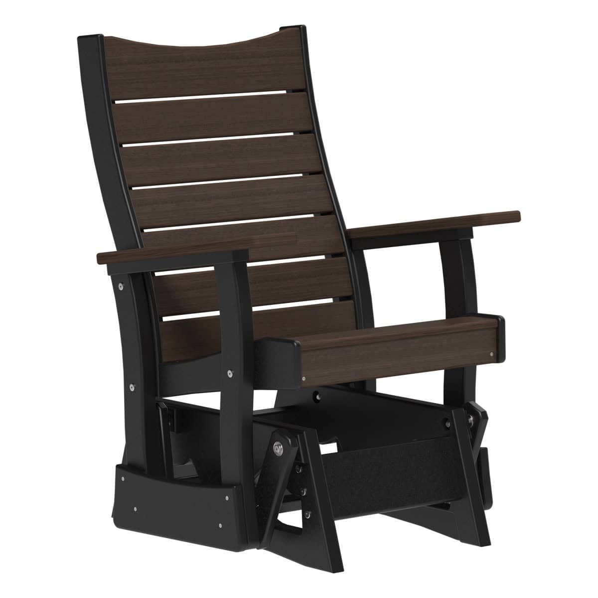 2' Contour Glider Porch Swing Brazilian Walnut &amp; Black