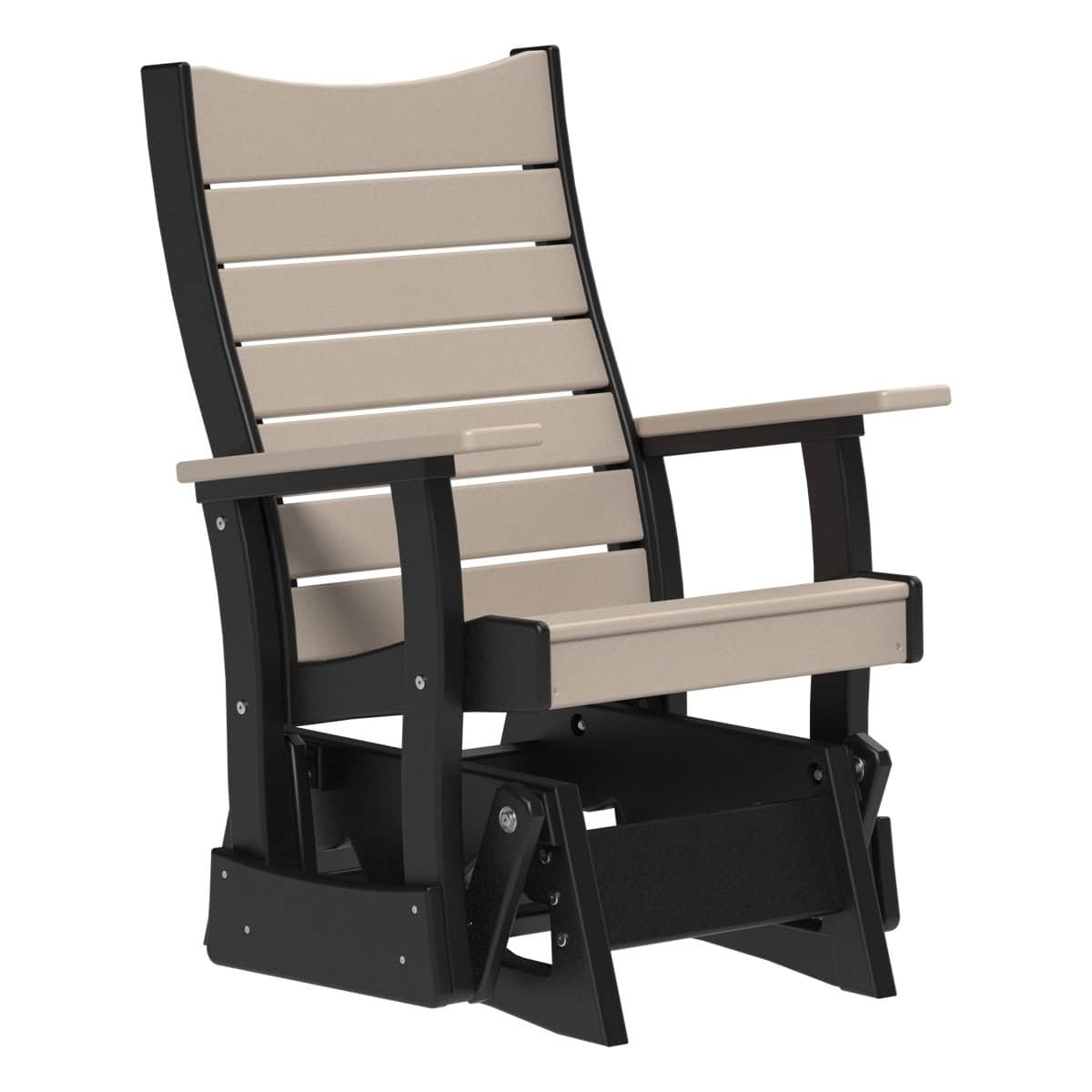 2' Contour Glider Porch Swing Weatherwood &amp; Black