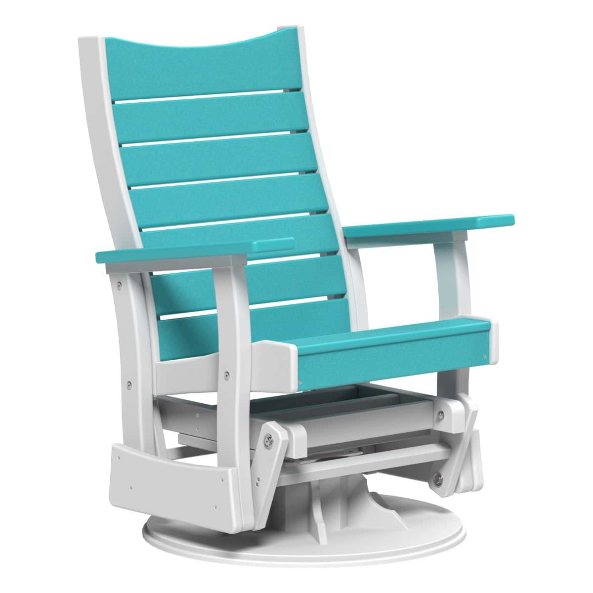 2’ Contour Swivel Glider Porch Swing Aruba Blue &amp; White
