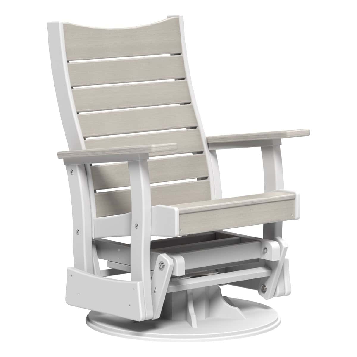 2’ Contour Swivel Glider Porch Swing Birch &amp; White
