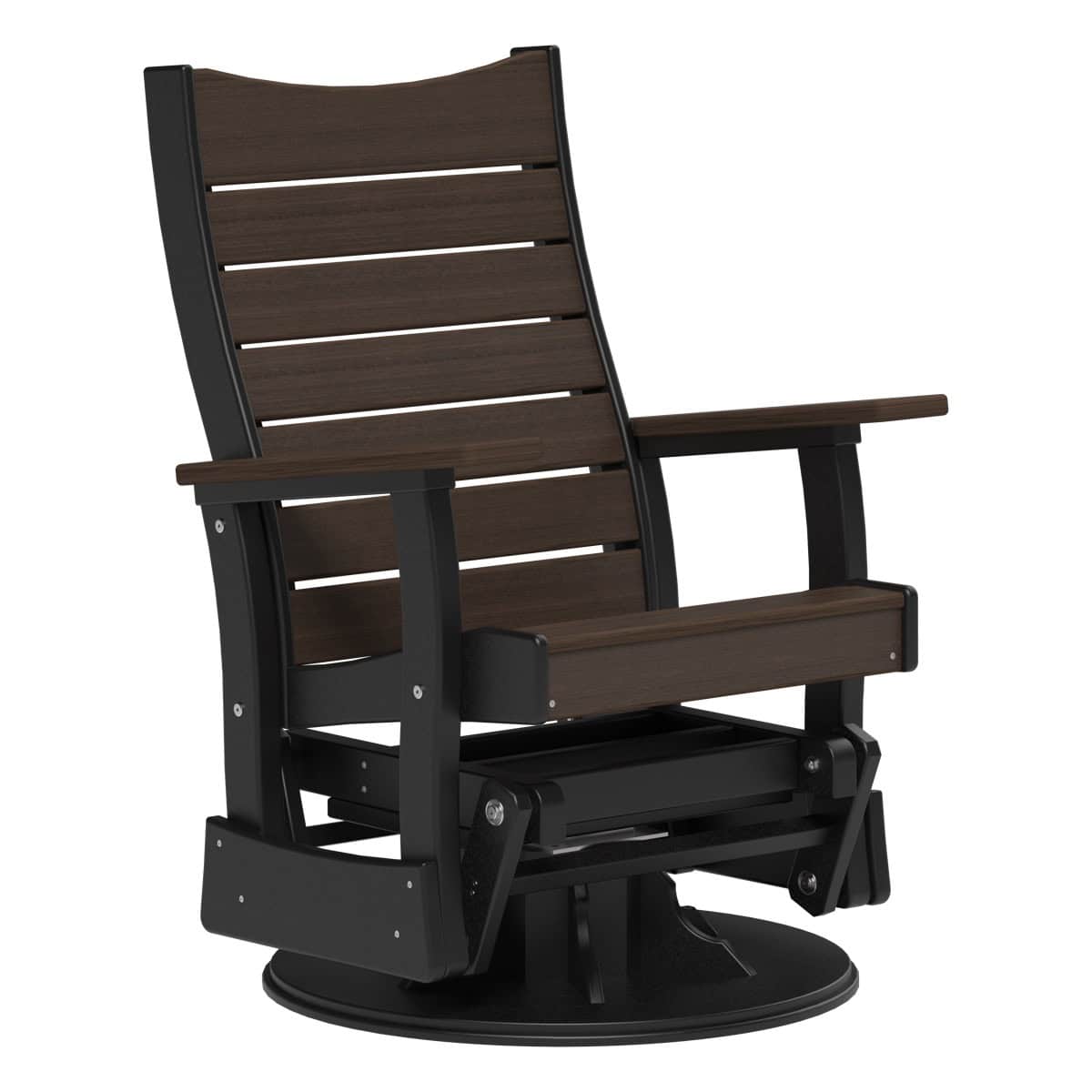 2’ Contour Swivel Glider Porch Swing Brazilian Walnut &amp; Black
