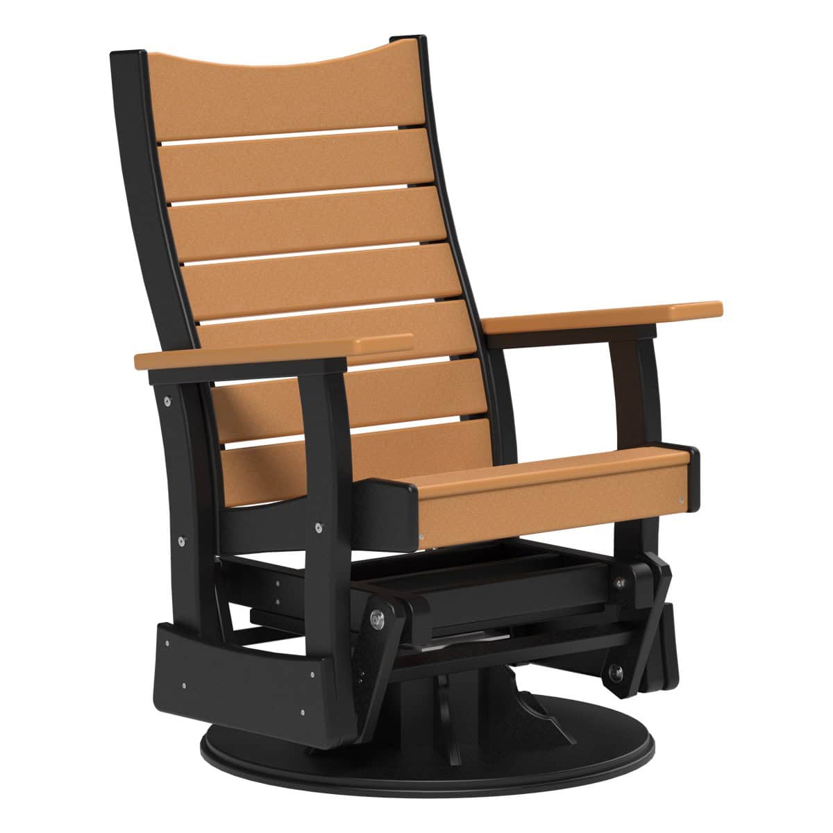2’ Contour Swivel Glider Porch Swing Cedar &amp; Black