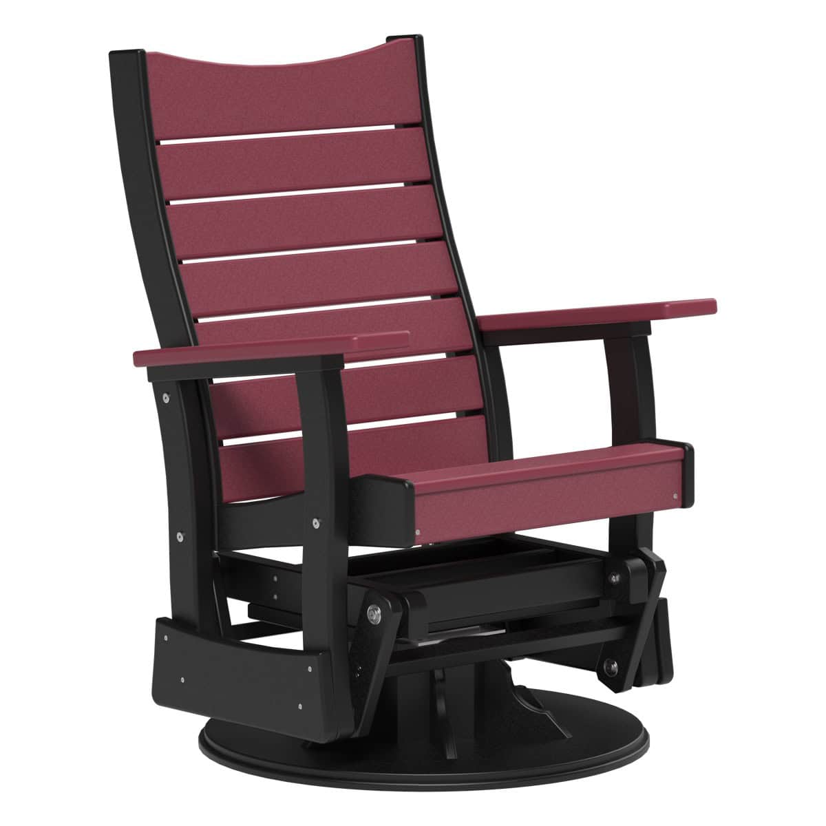 2’ Contour Swivel Glider Porch Swing Cherrywood &amp; Black