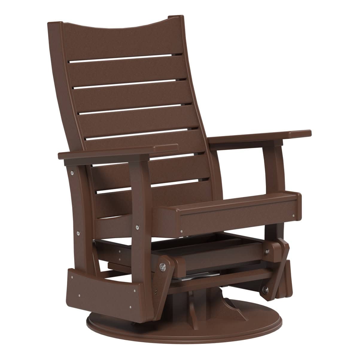 2’ Contour Swivel Glider Porch Swing Chestnut Brown
