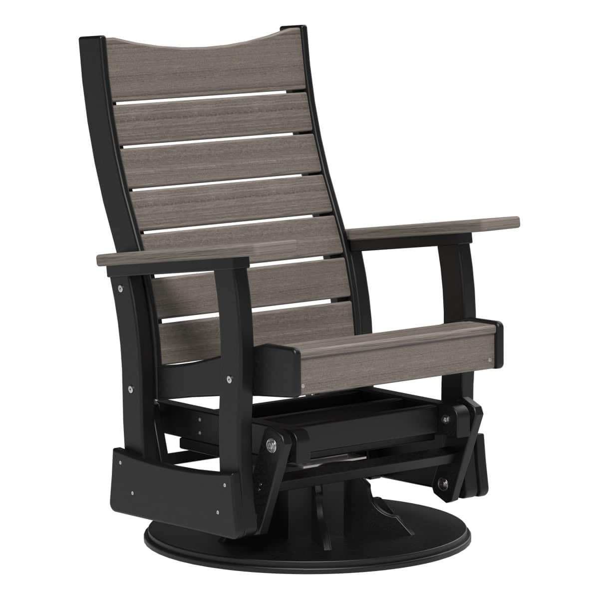 2’ Contour Swivel Glider Porch Swing Coastal Gray &amp; Black