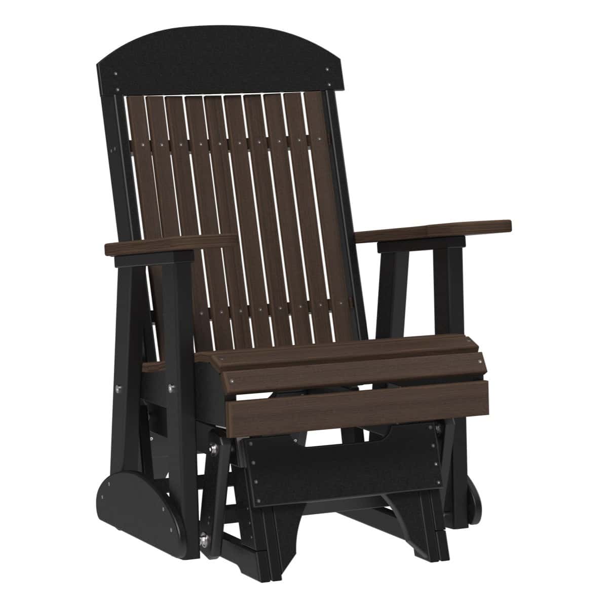 2 ft Classic Glider Chair by LuxCraft Outdoor Glider 2ft / Brazilian Walnut &amp; Black