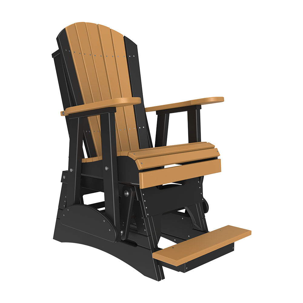 2ft Adirondack Balcony Glider Outdoor Glider 2ft / Cedar &amp; Black