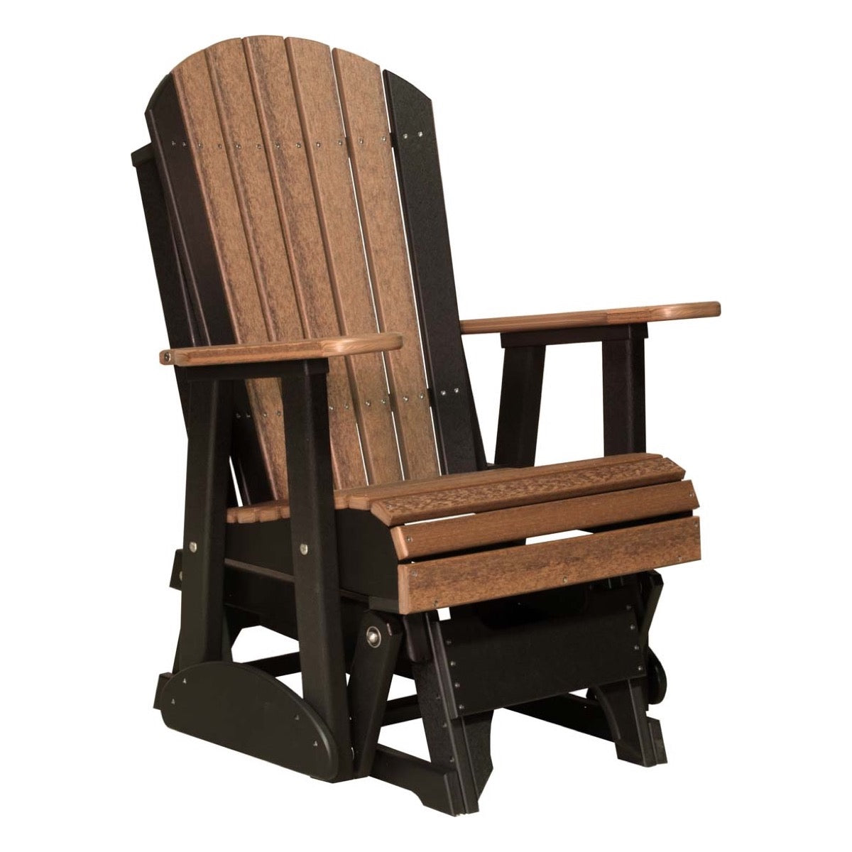 2ft Adirondack Glider Outdoor Glider 2ft / Antique Mahogany &amp; Black