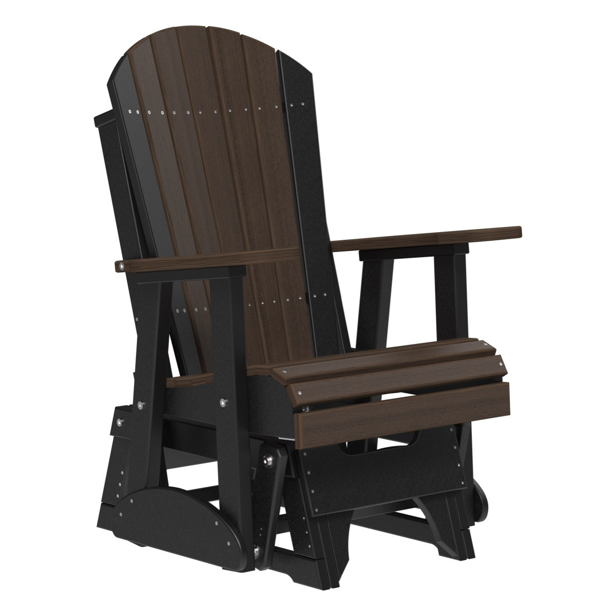 2ft Adirondack Glider Outdoor Glider 2ft / Brazilian Walnut &amp; Black